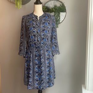 DR2 Navy and Royal Blue Printed Dress size XS